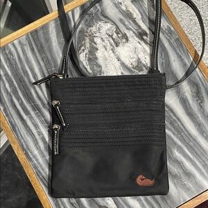 Dooney & Bourke Black Crossbody Bag with Brown Logo